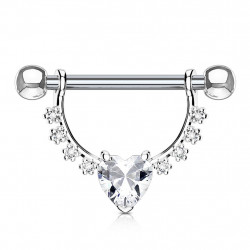 Piercing téton étrier avec un cœur en zirconium Wyxec Piercing téton5,70 €