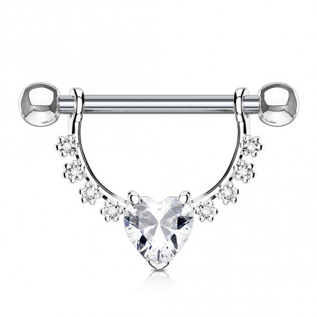 Piercing téton étrier avec un cœur en zirconium Wyxec Piercing téton5,70 €
