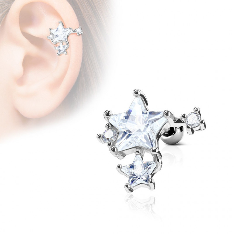 Piercing Helix avec étoiles en zirconium blanc Sik Piercing oreille4,75 €