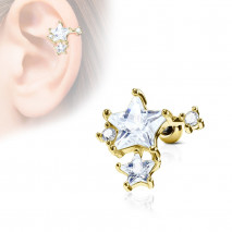 Piercing Helix doré avec étoiles en zirconium blanc Suguk Piercing oreille4,99 €