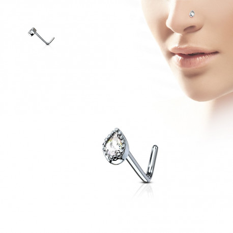 Piercing nez coudé larme avec un zirconium blanc Koli Piercing nez3,90 €