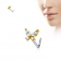Piercing nez doré papillon et zirconium Xaqy Piercing nez4,49 €