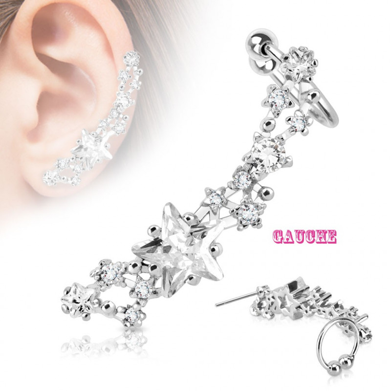 Boucle d'oreille gauche et étoile en zirconium Kax Bijoux6,90 €