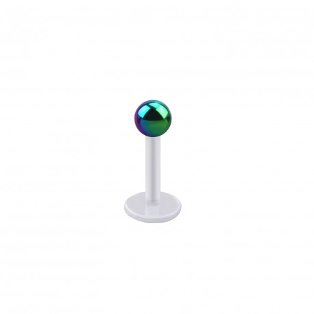 Piercing labret lèvre 8mm boule arc en ciel de 3mm Xopim Piercing labret3,80 €