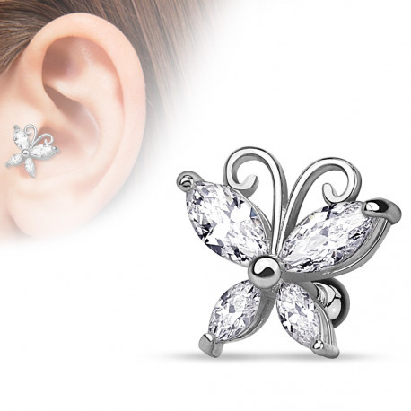 Piercing cartilage avec un papillon en zirconium blanc Xuko Piercing oreille6,75 €