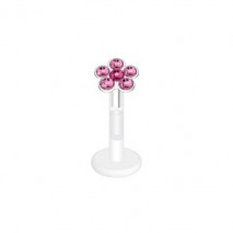 Piercing labret lèvre 6mm avec une fleur rose Siko Piercing labret3,90 €
