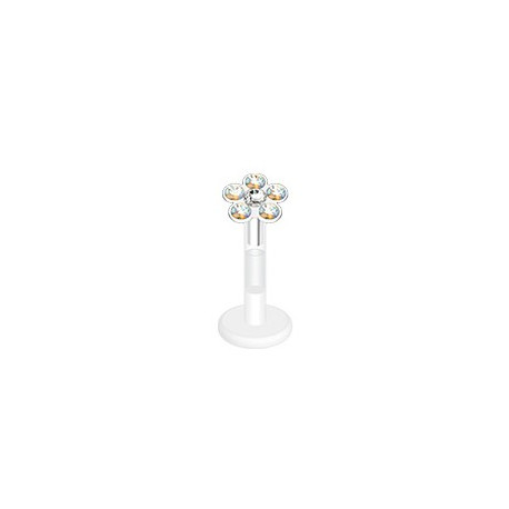 Piercing labret lèvre 6mm avec une fleur aurore boréale Cazy Piercing labret3,90 €