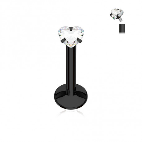 Piercing labret 6mm noir avec coeur blanc Myu Piercing labret3,95 €