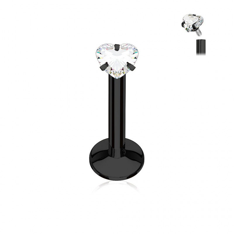 Piercing labret 6mm noir avec coeur blanc Myu Piercing labret3,95 €
