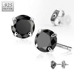 Puces d'oreilles ronde 4mm en zirconium noir Laya Bijoux6,49 €