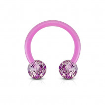 Piercing fer à cheval 10mm boules avec paillettes rose Naxy Piercing oreille1,85 €