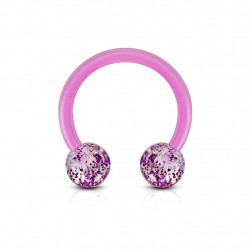Piercing fer à cheval 10mm boules avec paillettes rose Naxy Piercing oreille1,85 €
