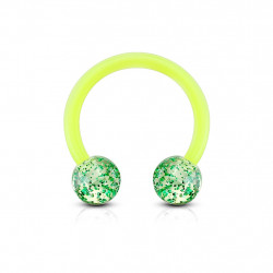 Piercing fer à cheval 10mm boules avec paillettes verte Nuk Piercing oreille1,85 €