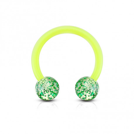 Piercing fer à cheval 10mm boules avec paillettes verte Nuk Piercing oreille1,85 €