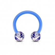 Piercing fer à cheval 10mm boules avec paillettes bleu Nixy Piercing oreille1,85 €