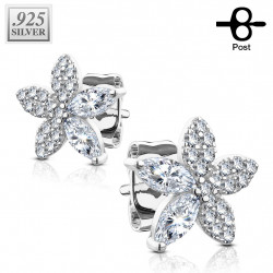 Puces d'oreilles argent et fleurs en zirconiums Kaji Bijoux11,99 €