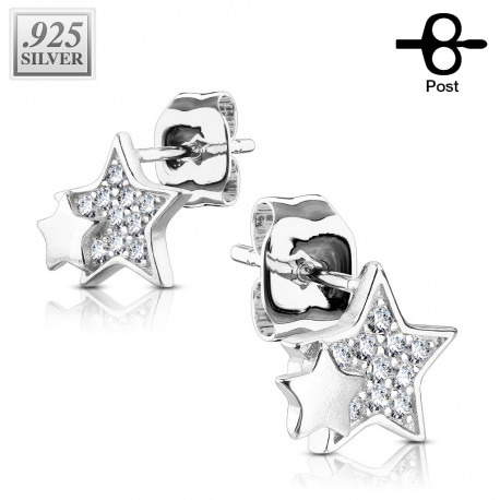 Puces d'oreilles plaqué argent et étoiles avec des zirconiums Kajo Bijoux9,90 €