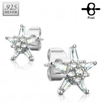 Puces d'oreilles plaqué argent et fleur en étoile Kuki Bijoux9,90 €