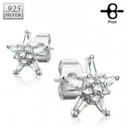Puces d'oreilles plaqué argent et fleur en étoile Kuki Bijoux9,90 €
