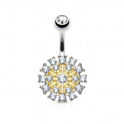 Piercing nombril or rose avec fleur en crystals blanc Viko Piercing nombril6,49 €