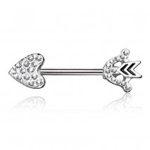 Piercing téton 12mm avec coeur et flèche Kywo Piercing téton5,30 €