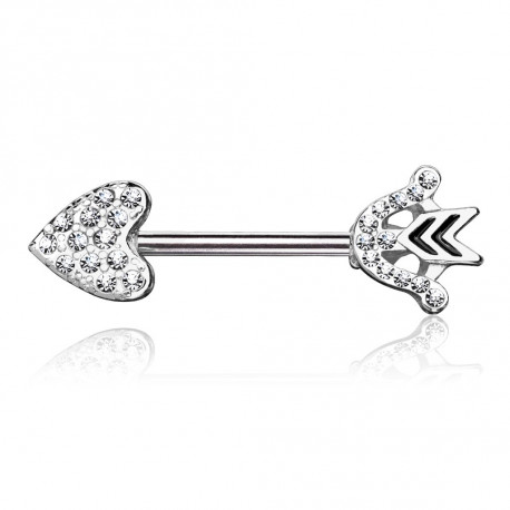 Piercing téton 12mm avec coeur et flèche Kywo Piercing téton5,30 €
