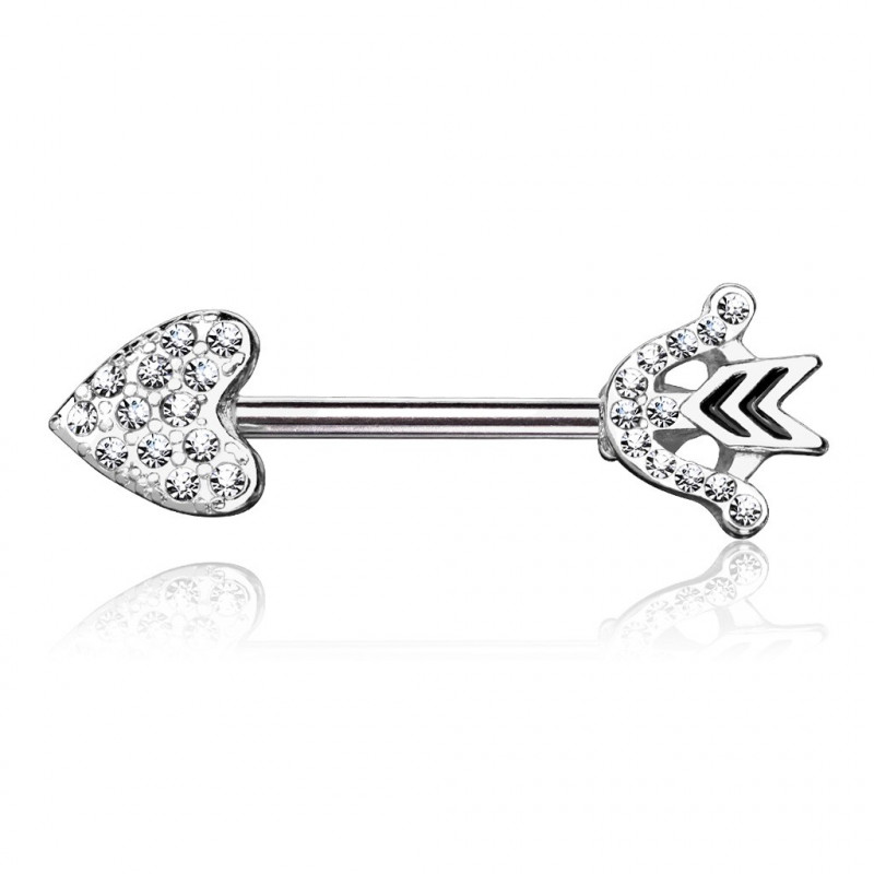 Piercing téton 12mm avec coeur et flèche Kywo Piercing téton5,30 €