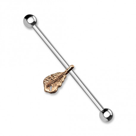 Piercing industriel 38mm avec une plume or rose Ryd Piercing oreille4,49 €