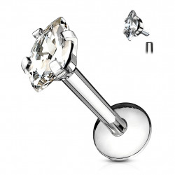 Piercing labret 6 x 1,2mm avec un zirconium marquise Vujo Piercing labret4,49 €