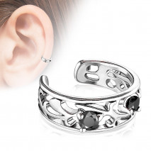 Faux anneau avec filigrane silver et zirconium noir Tasu Faux piercing4,49 €