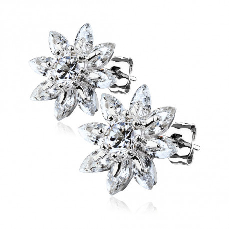 Puces d'oreilles fleurs marquise en zirconiums blanc Kuko Bijoux9,49 €