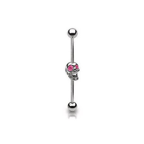 Piercing industriel 35mm tête de mort yeux rose Rolik Piercing oreille6,60 €