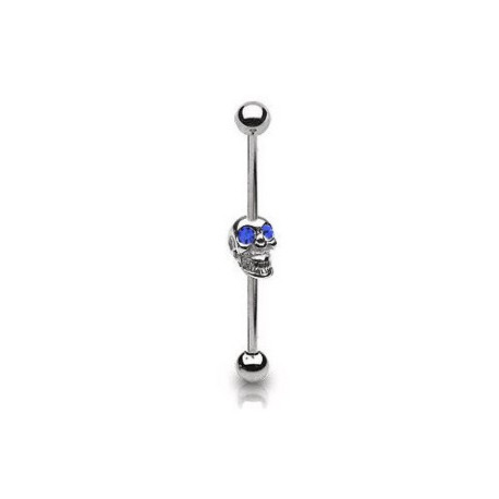 Piercing industriel 35mm tête de mort bleu saphir Rolim Piercing oreille6,60 €