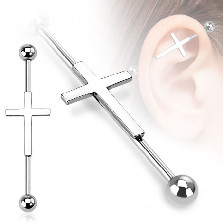 Piercing industriel acier et croix gothique 38mm Xanuk Piercing oreille5,30 €