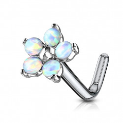 Piercing nez coudé avec une fleur en opaline blanche Sacux Piercing nez5,90 €
