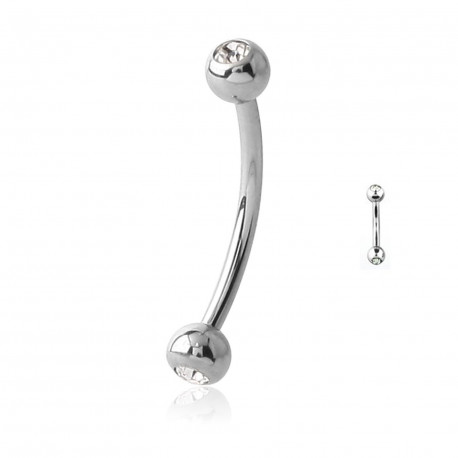 Piercing arcade 12mm avec boules et crystals blanc Yekou Piercing arcade3,49 €