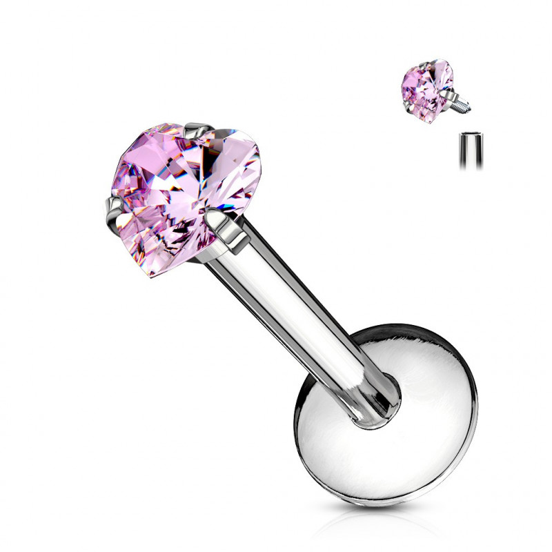 Piercing labret 6mm lèvre en cœur rose Ruki Piercing labret3,90 €
