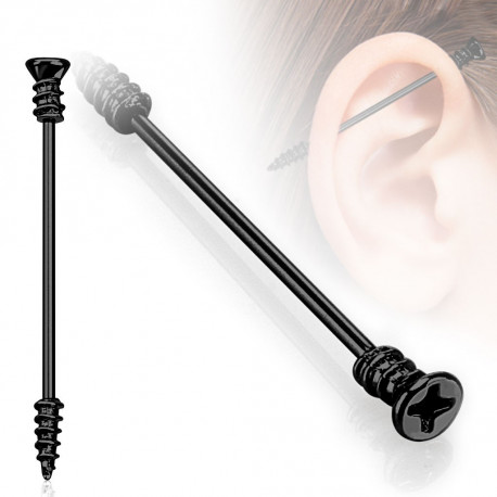 Piercing industriel 38mm X 1,2mm vis noire Tuki Piercing oreille4,95 €