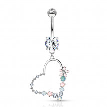 Piercing nombril avec un cœur orné d'opalines Kady Piercing nombril7,49 €