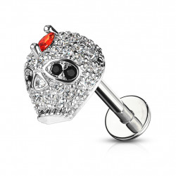 Piercing labret 6mm avec une tête de mort en zirconiums Wuka Piercing tête de mort8,90 €