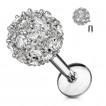 Piercing labret 6mm avec une boule de 6mm en zirconiums jux Piercing labret6,25 €