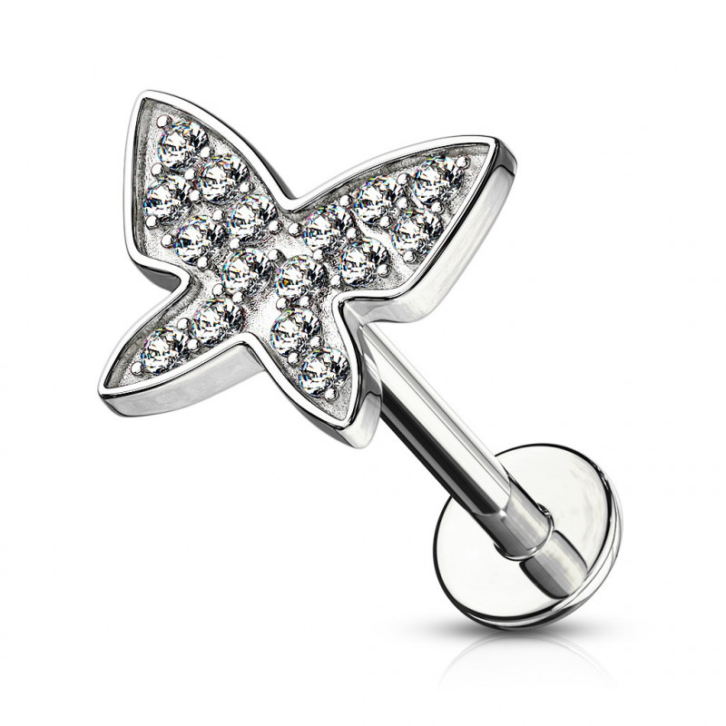 Piercing labret 6mm avec un papillon orné de zirconiums Kix Piercing labret4,90 €