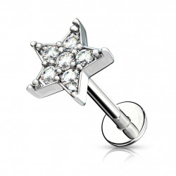 Piercing labret 8mm avec une étoile ornée de zirconiums Saqy Piercing labret4,20 €