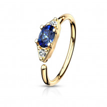 Piercing anneau doré 8 x 0,8mm avec un zirconium bleu Nady Piercing nez4,49 €