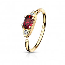 Piercing anneau doré 8 x 0,8mm avec un zirconium rouge Nyn Piercing nez4,49 €