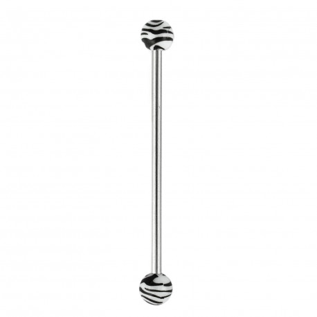 Piercing industriel 38mm avec boules zébrées Bikob Piercing oreille2,49 €