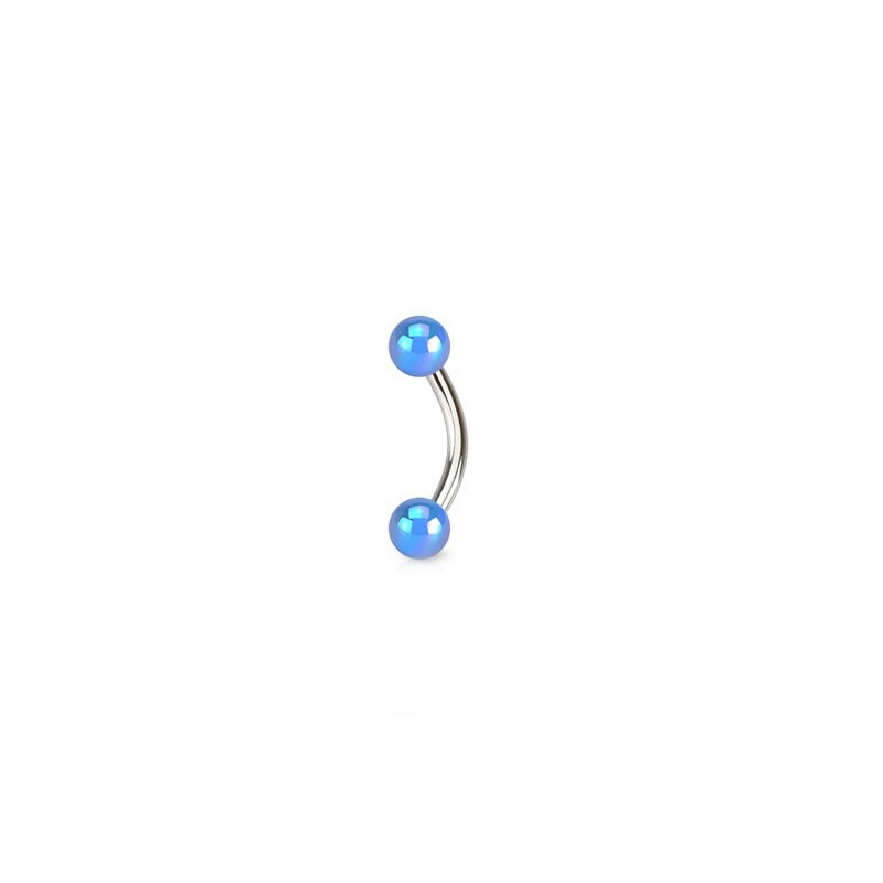 Piercing arcade 8mm avec deux boules nacrées bleu Nox Piercing arcade2,49 €