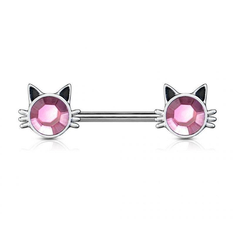 Piercing téton 14mm avec des têtes de chats rose Tuko Piercing téton4,99 €