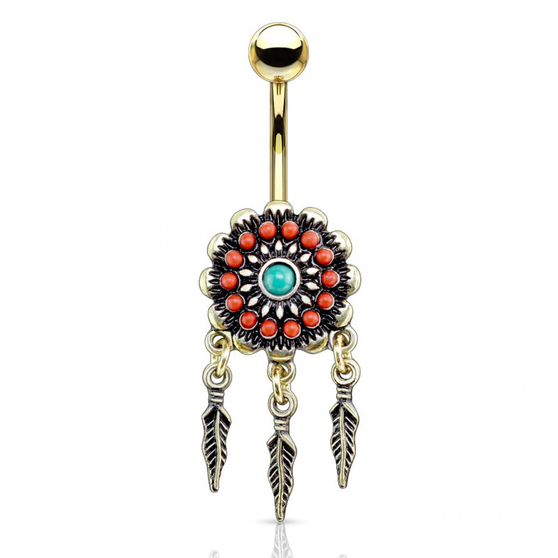 Piercing nombril doré tribal avec capteur de rêve Fasy Piercing nombril6,80 €