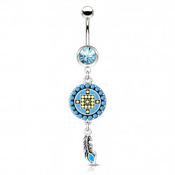Piercing nombril aztèque bleu avec une plume Vexa Piercing nombril6,99 €
